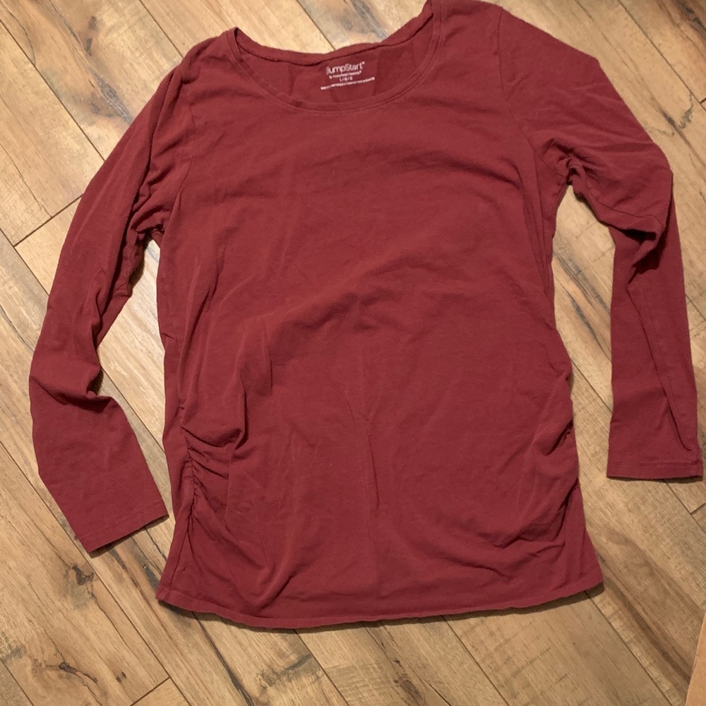 Motherhood Maternity Brick Red Long Sleeve Tee